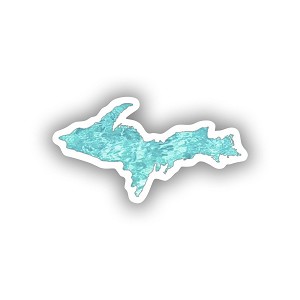 Upper Peninsula Map Water  Sticker (Peel N'Stick)