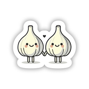 Charming Garden Pals Garlic  Sticker (Peel N'Stick)