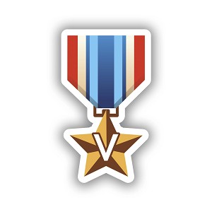 Distinguished Service Star Medal  Sticker (Peel N'Stick)