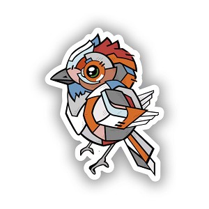 Abstract Bird Robot  Sticker (Peel N'Stick)