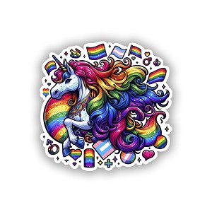 Rainbow Unicorn LGBTQ  Sticker (Peel N'Stick)