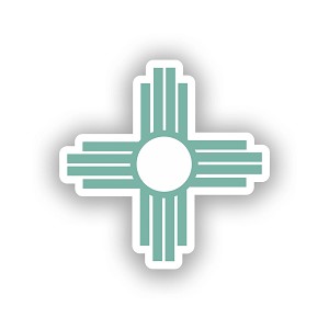 New Mexico Zia Sun in Turquoise Sticker (Peel N'Stick)