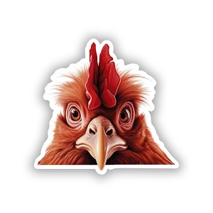 Peeking Rooster Chicken  Sticker (Peel N'Stick)