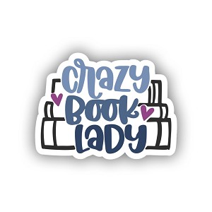 Crazy Book Lady  Sticker (Peel N'Stick)