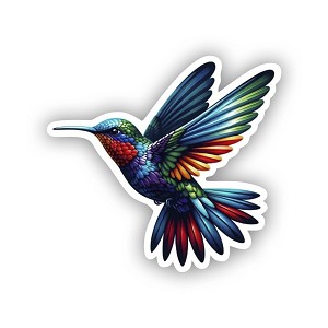 Vibrant Multicolored Hummingbird  Sticker (Peel N'Stick)