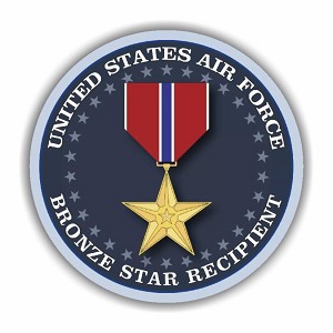 US Air Force Bronze Star Recipient  Sticker (Peel N'Stick)