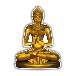 Golden Buddha Sticker (Peel N' Stick)