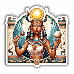 Realistic Hathor Egyptian Goddess  Sticker (Peel N' Stick)