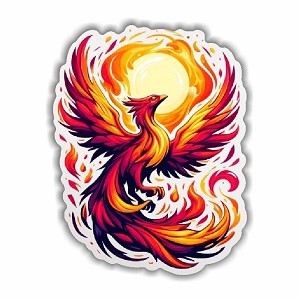 Fiery Phoenix Rebirth Sticker (Peel N' stick)