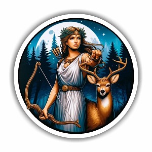 Realistic Artemis Greek Goddess Sticker (Peel N' stick)  