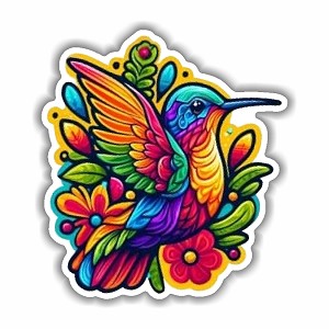 Lively Multicolored Hummingbird  Sticker (Peel N' stick)