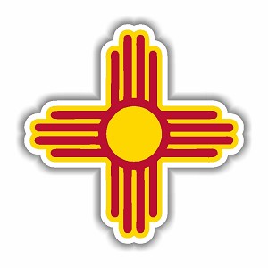 Zia Sun New Mexico Flag Symbol  Sticker (Peel N' stick)