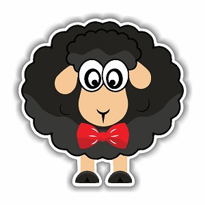 Funny Black Sheep  Sticker (Peel N' stick)
