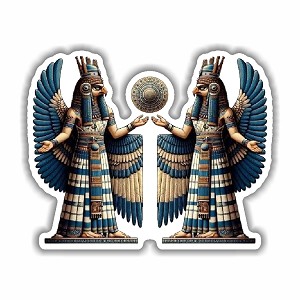 Anunnaki Deity Eagle-Headed Figures  Sticker (Peel N' stick)