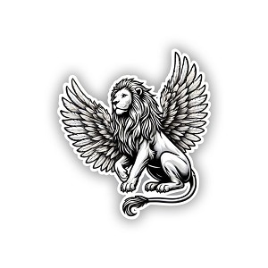 Griffin, Winged Lion Symbolizing Strength and Freedom  Sticker (Peel N' stick)