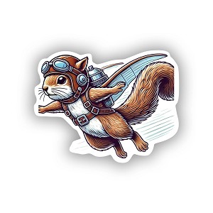 Playful Adventurous Flying Squirrel  Sticker (Peel N'Stick)