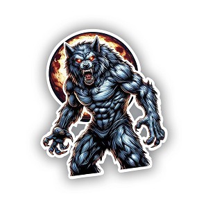 Terrifying Powerful Fierce Werewolf  Sticker (Peel N'Stick)