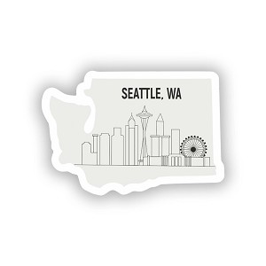 Washington State USA Tourism Seattle City  Sticker (Peel N'Stick)