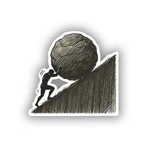 Minimalistic Sisyphus Greek Mythology  Sticker (Peel N' Stick)