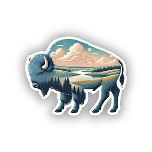 Surreal Bison  Sticker (Peel N' Stick)