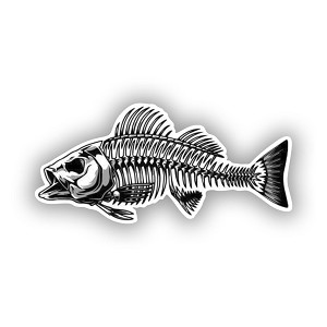 Fish Skeleton  Sticker (Peel N' Stick)