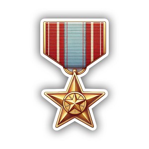 Gallant Bronze Star Medal  Sticker (Peel N' Stick)