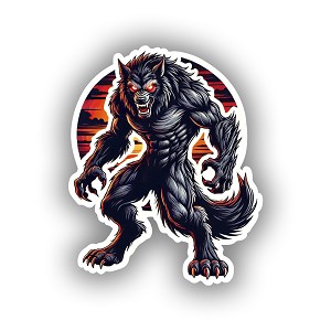 Silhouette Werewolf  Sticker (Peel N' Stick)