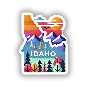 Idaho State Shape  Sticker (Peel N' Stick)