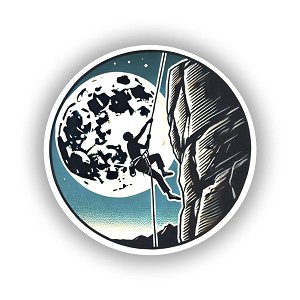 Top Rope Moon Climbing  Sticker (Peel N' Stick)