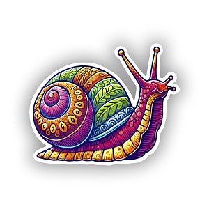 Vibrant Garden Snail  Sticker (Peel N' Stick)