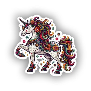 Mexican Folklore Unicorn  Sticker (Peel N' Stick) 