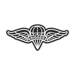 Parachute Rigger Badge  Sticker (Peel N' Stick)