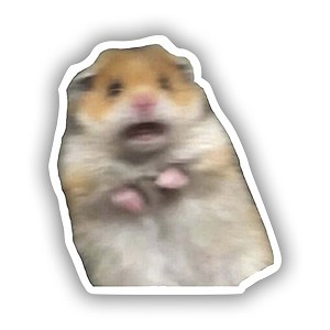 Scared Hamster  Sticker (Peel N' Stick)
