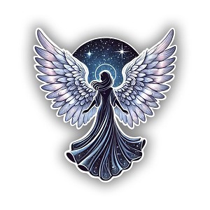 Mystical Night Angel   Sticker (Peel N' Stick)