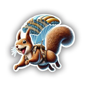 Skydiving Squirrel  Sticker (Peel N' Stick)
