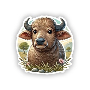 Gentle Buffalo  Sticker (Peel N' Stick) 