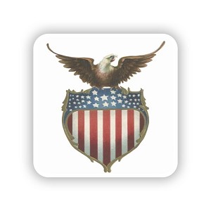 Retro Eagle USA Flag Badge  Sticker (Peel N' Stick)