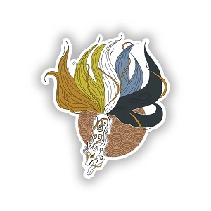 Aroace Pride Kitsune  Sticker (Peel N' Stick)