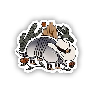 Texas Armadillo Cowboy Hat  Sticker (Peel N' Stick) 