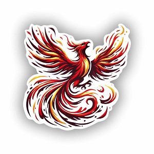 Phoenix Soaring Flame   Sticker (Peel N' Stick)