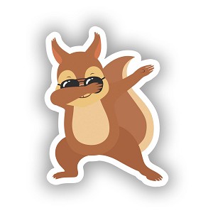 Dabbing Squirrel  Sticker (Peel N' Stick)