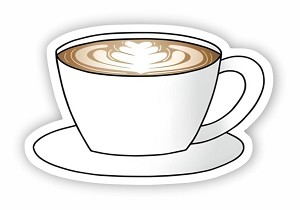 Latte Coffee Aesthetic   Sticker (Peel N' Stick)