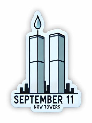 Twin Towers with Falling   Sticker (Peel N' Stick)