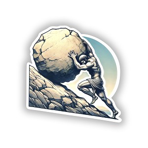  Sisyphus and Boulder.   Sticker (Peel N' Stick)