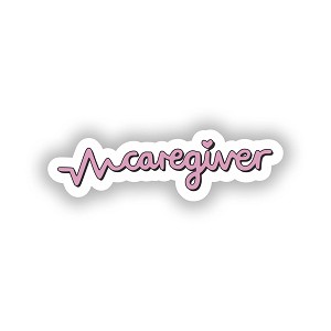 Caregiver Heartbeat.   Sticker (Peel N' Stick)