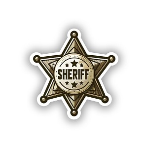 Classic Law Enforcement Sheriff Badge.   Sticker (Peel N' Stick)