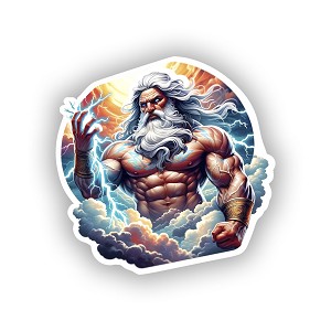 Realistic Zeus Greek God.   Sticker (Peel N' Stick)
