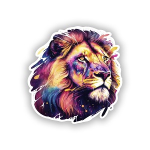 Colorful Lion.   Sticker (Peel N' Stick)