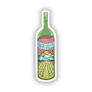 Napa Valley Wine Bottle.   Sticker (Peel N' Stick)