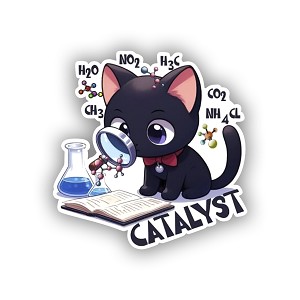 Cat Catalyst Chemistry Chemist Science.   Sticker (Peel N' Stick)